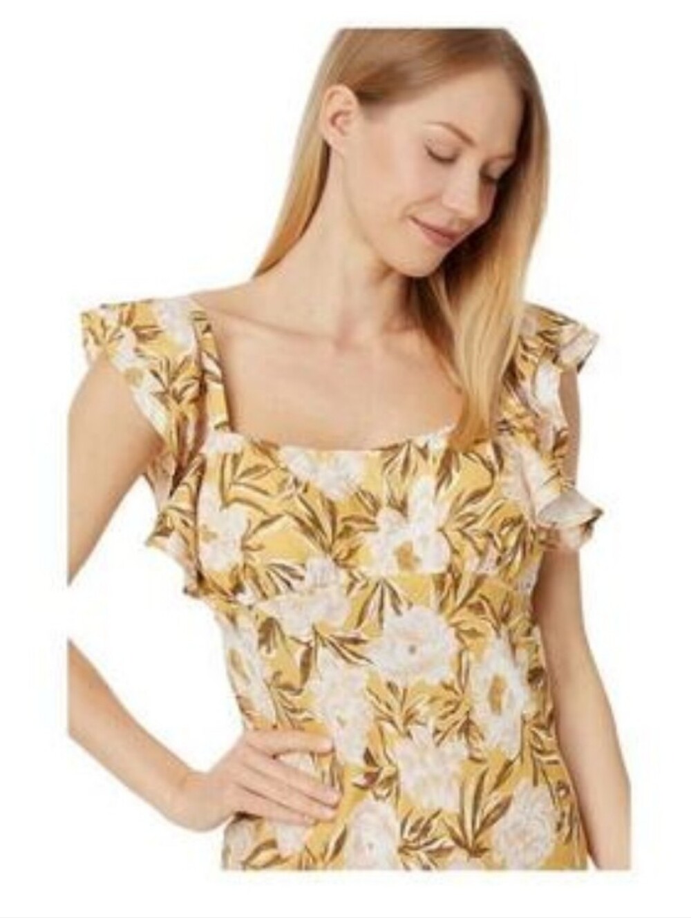 NWT Madewell Angelina Sleeveless Yellow Tan Maxi Slip Dress Size 12
